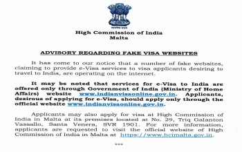 Advisory on Fake online e-Visa websites